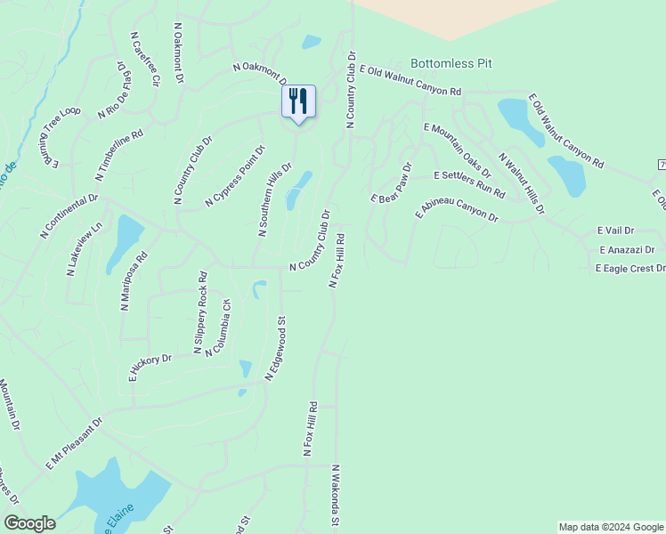 map of restaurants, bars, coffee shops, grocery stores, and more near 2055 North Fox Hill Road in Flagstaff