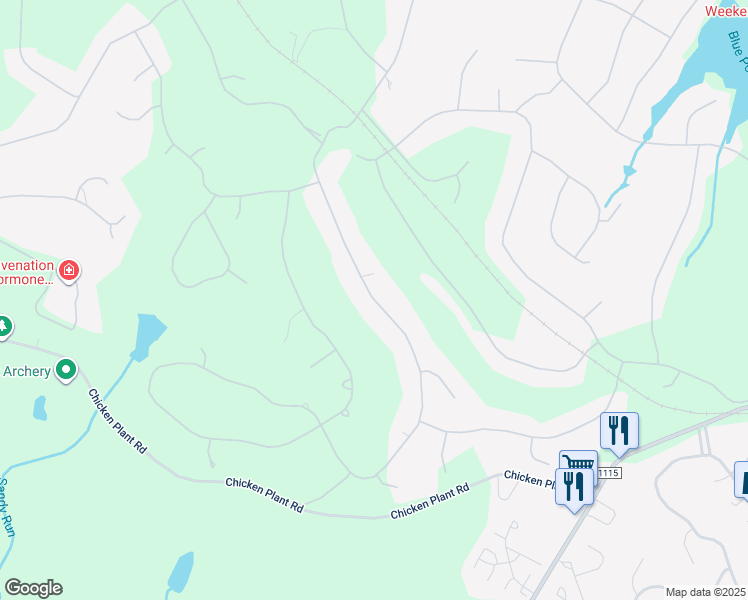map of restaurants, bars, coffee shops, grocery stores, and more near McMichael Drive in Pinehurst