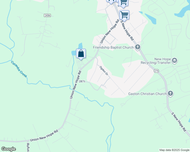 map of restaurants, bars, coffee shops, grocery stores, and more near 224 Hughey Drive in Gastonia