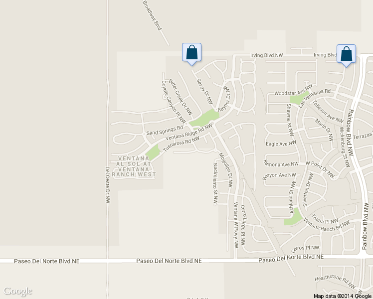 map of restaurants, bars, coffee shops, grocery stores, and more near 8028 Sierra Altos Place Northwest in Albuquerque