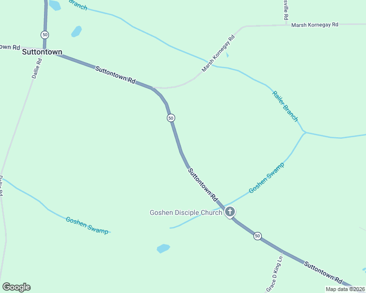 map of restaurants, bars, coffee shops, grocery stores, and more near 7255-7739 Suttontown Road in Faison