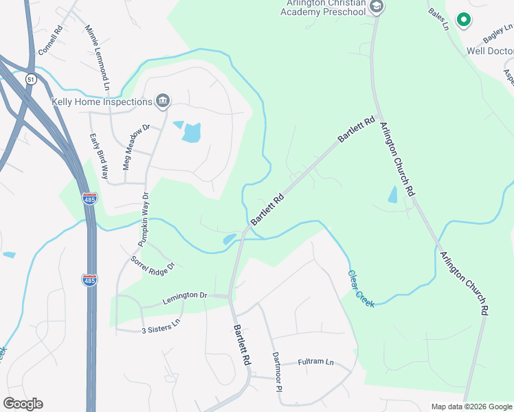 map of restaurants, bars, coffee shops, grocery stores, and more near 9119-9501 Bartlett Road in Charlotte