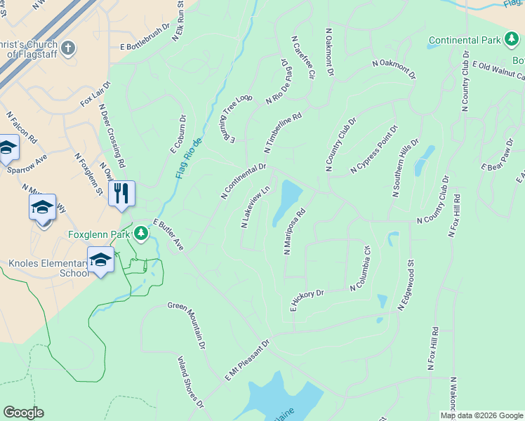 map of restaurants, bars, coffee shops, grocery stores, and more near 1824 Spencer Circle in Flagstaff