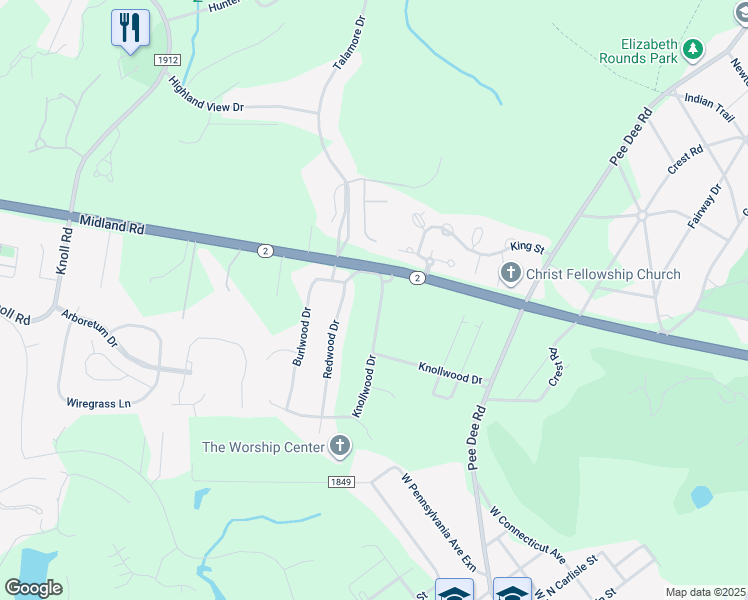 map of restaurants, bars, coffee shops, grocery stores, and more near 524 Sandalwood Drive in Southern Pines