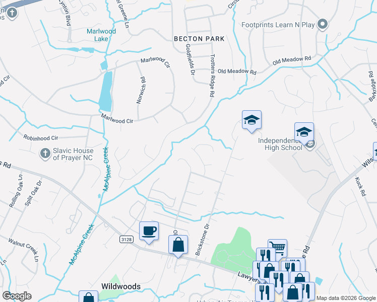 map of restaurants, bars, coffee shops, grocery stores, and more near in Charlotte