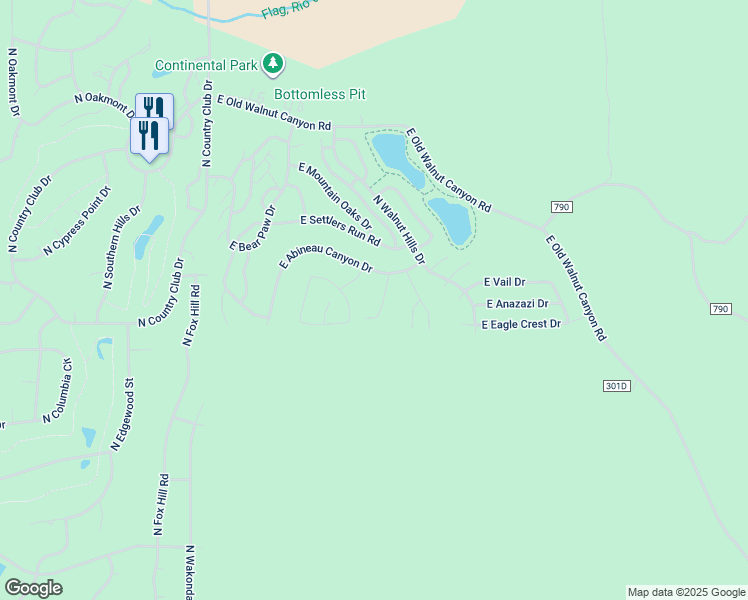 map of restaurants, bars, coffee shops, grocery stores, and more near 2373 North Colter Drive in Flagstaff