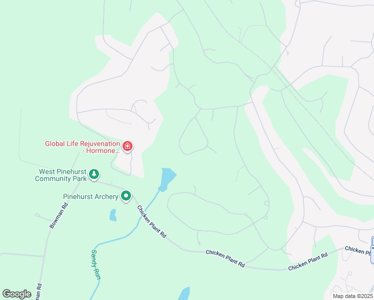 map of restaurants, bars, coffee shops, grocery stores, and more near 15 Oxton Circle in Pinehurst