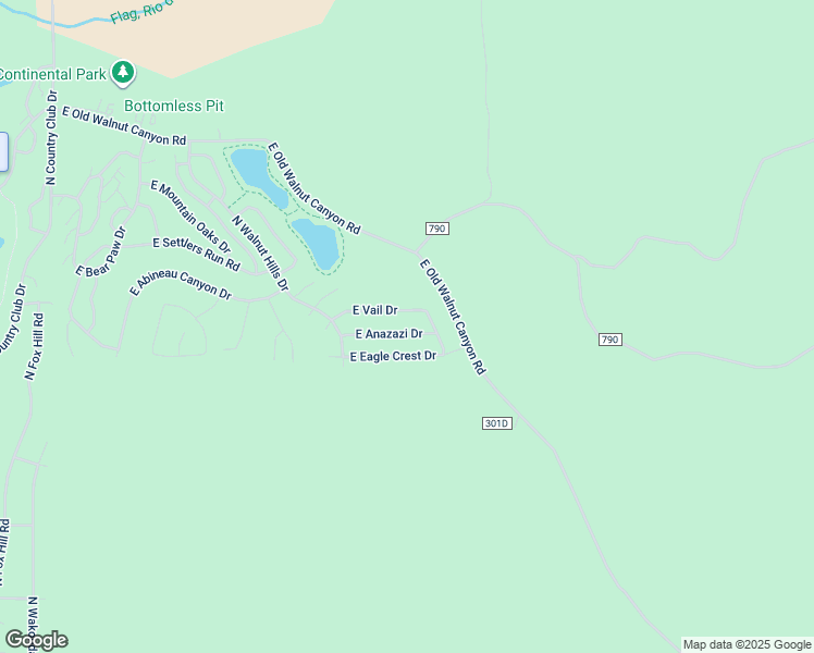 map of restaurants, bars, coffee shops, grocery stores, and more near 6820 East Anazazi Drive in Flagstaff