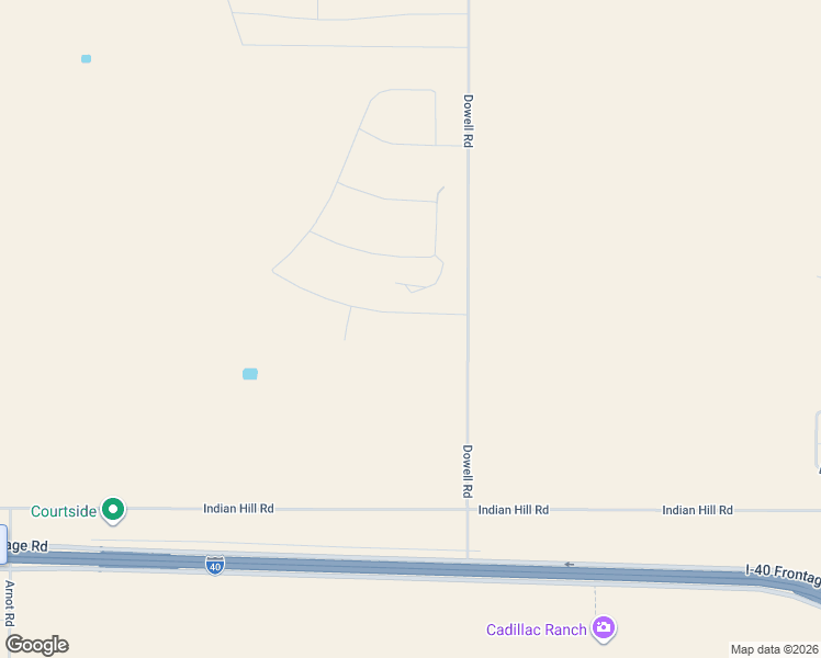 map of restaurants, bars, coffee shops, grocery stores, and more near North Dowell Road in Amarillo