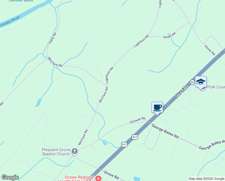 map of restaurants, bars, coffee shops, grocery stores, and more near 304-332 McClure Road in Benton