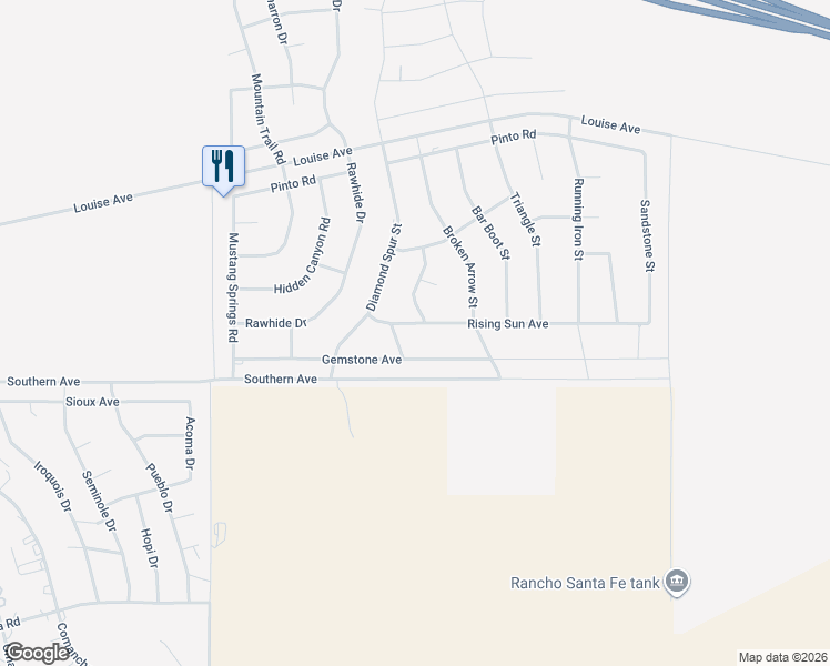 map of restaurants, bars, coffee shops, grocery stores, and more near 4212 Rising Sun Avenue in Kingman