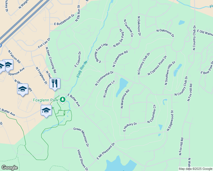 map of restaurants, bars, coffee shops, grocery stores, and more near 1757 North Lakeview Lane in Flagstaff