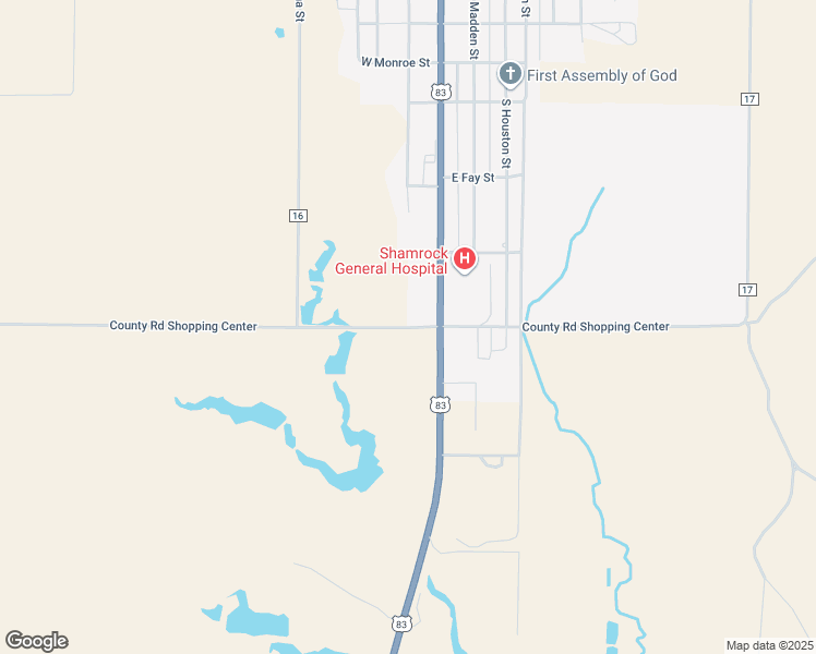 map of restaurants, bars, coffee shops, grocery stores, and more near 101 County Road Shopping Center in Shamrock