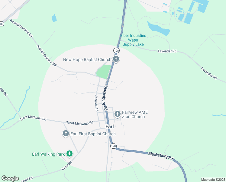 map of restaurants, bars, coffee shops, grocery stores, and more near 1100 Blacksburg Road in Grover