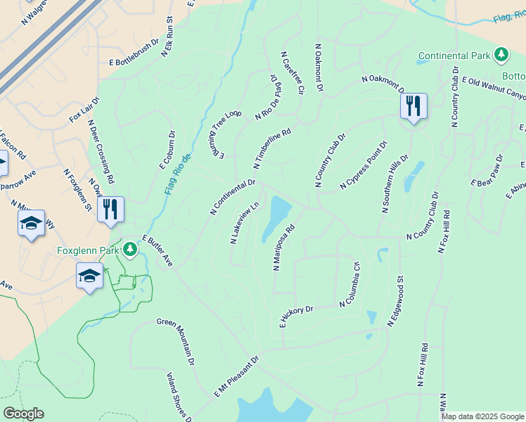 map of restaurants, bars, coffee shops, grocery stores, and more near 1824 Spencer Circle in Flagstaff