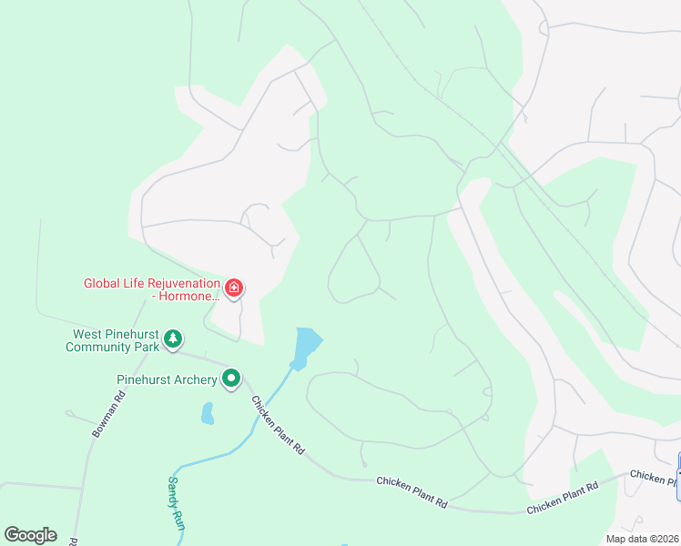 map of restaurants, bars, coffee shops, grocery stores, and more near 17 Oxton Circle in Pinehurst