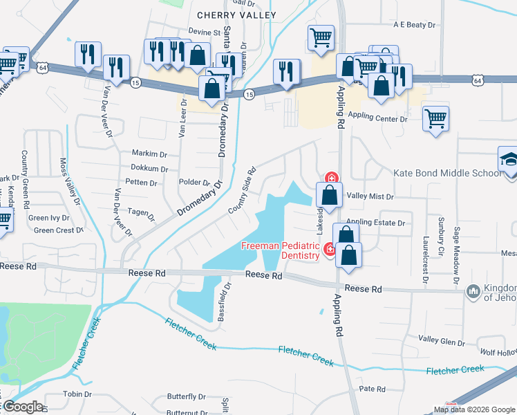 map of restaurants, bars, coffee shops, grocery stores, and more near 2630 Hollow Gap Cove in Memphis