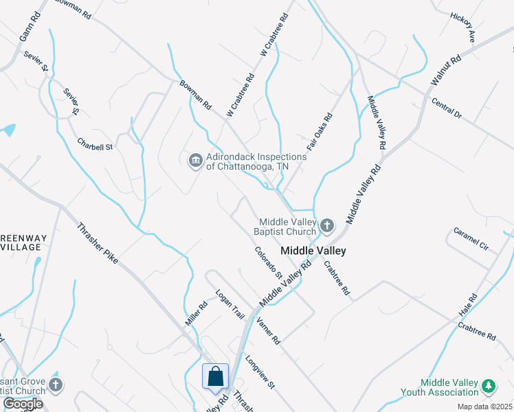 map of restaurants, bars, coffee shops, grocery stores, and more near 1623 Lisa Lynn Drive in Middle Valley