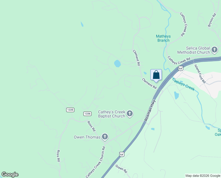 map of restaurants, bars, coffee shops, grocery stores, and more near 234 Fowler Lane in Brevard