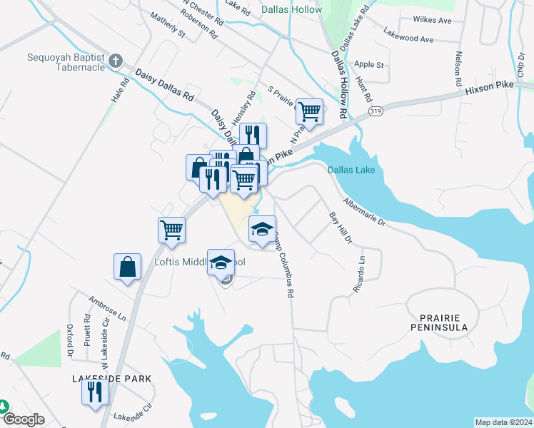 map of restaurants, bars, coffee shops, grocery stores, and more near 8663 Camp Columbus Road in Hamilton County