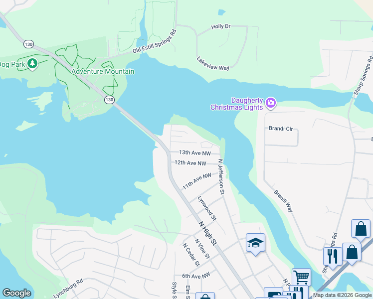 map of restaurants, bars, coffee shops, grocery stores, and more near 158 14th Avenue Northwest in Winchester
