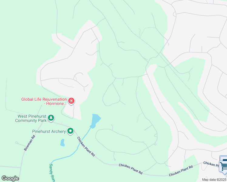 map of restaurants, bars, coffee shops, grocery stores, and more near 5 Oxton Circle in Pinehurst