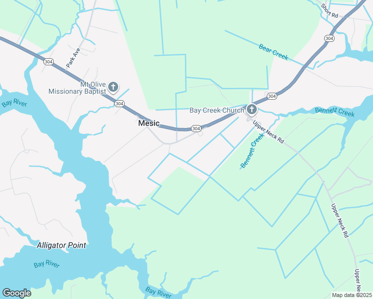 map of restaurants, bars, coffee shops, grocery stores, and more near 304 Half Moon Road in Bayboro