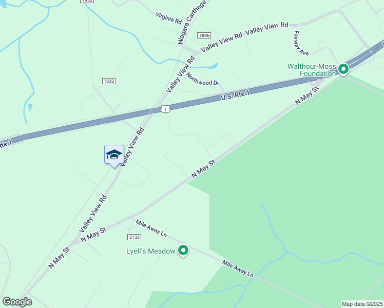 map of restaurants, bars, coffee shops, grocery stores, and more near 2454 N May St in Southern Pines