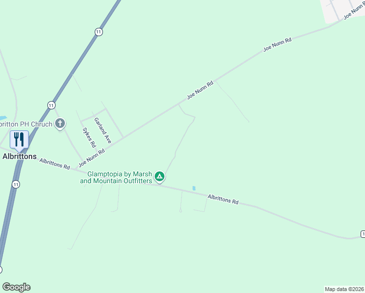 map of restaurants, bars, coffee shops, grocery stores, and more near 961 Joe Nunn Road in Kinston