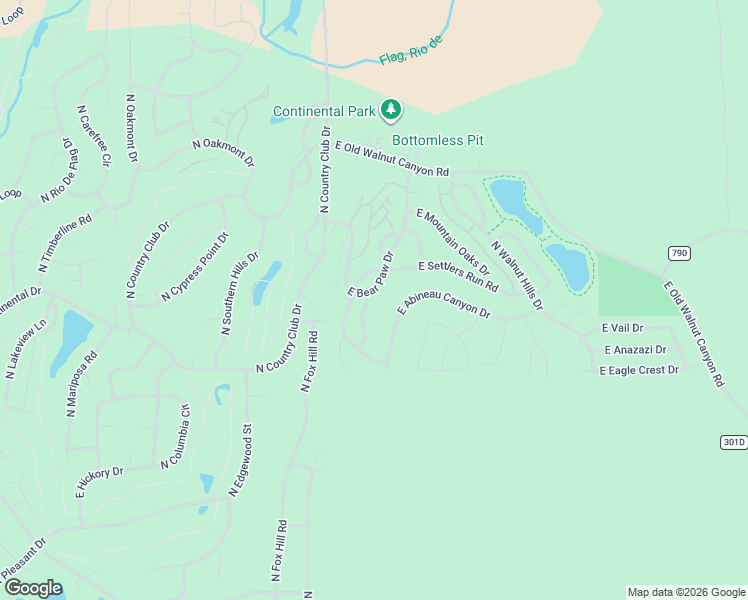 map of restaurants, bars, coffee shops, grocery stores, and more near 2350 North Plateau Drive in Flagstaff