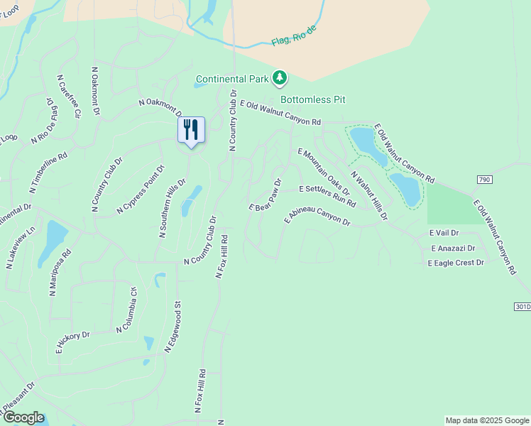 map of restaurants, bars, coffee shops, grocery stores, and more near 2350 North Plateau Drive in Flagstaff