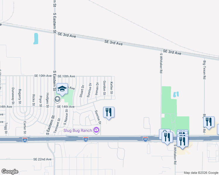 map of restaurants, bars, coffee shops, grocery stores, and more near 1015 Ketler Street in Amarillo