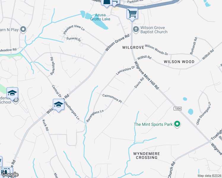 map of restaurants, bars, coffee shops, grocery stores, and more near 10218 Invershiel Court in Mint Hill