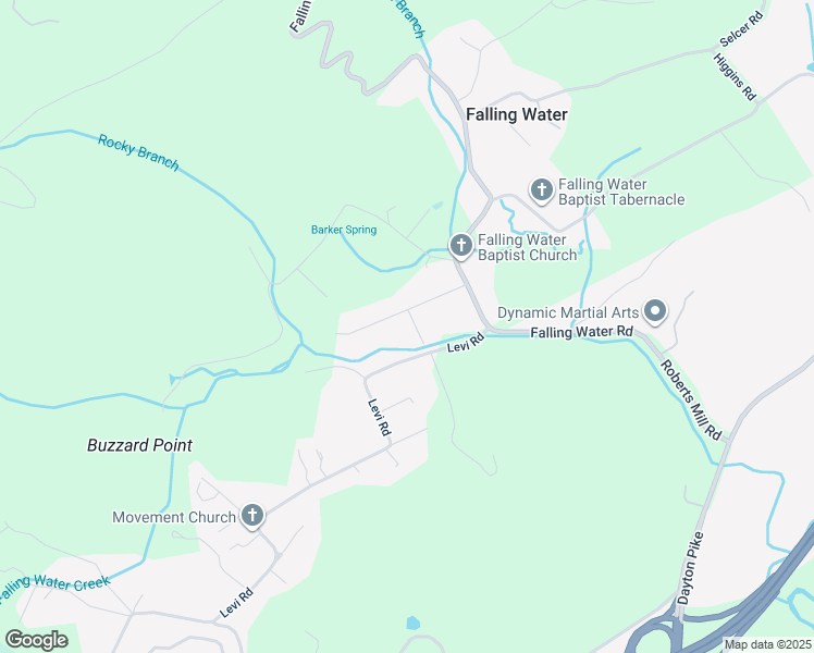 map of restaurants, bars, coffee shops, grocery stores, and more near 7205 Fallsview Lane in Falling Water