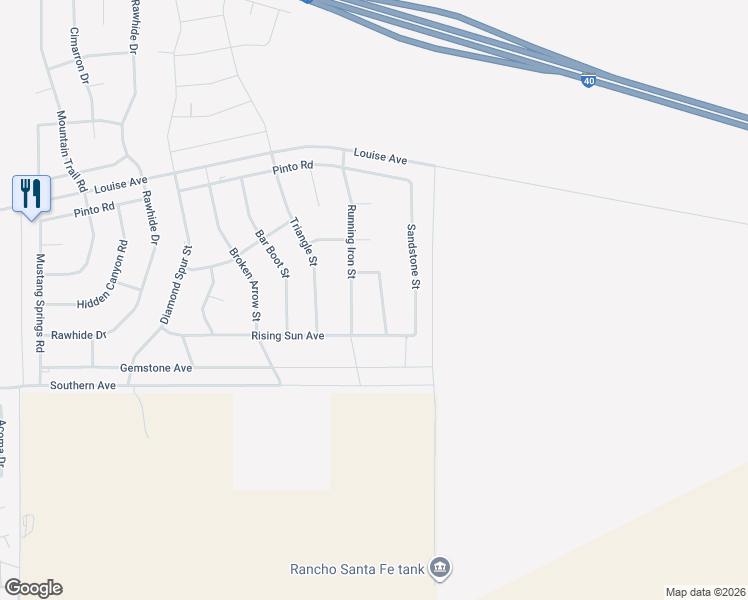 map of restaurants, bars, coffee shops, grocery stores, and more near 2605 Running Iron Loop in Kingman