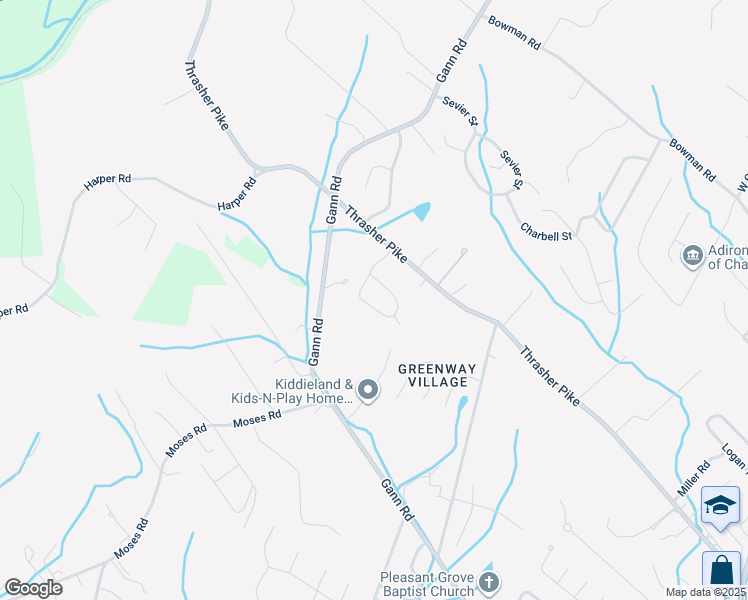 map of restaurants, bars, coffee shops, grocery stores, and more near 8172 Richland Drive in Middle Valley