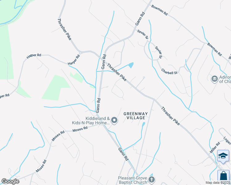 map of restaurants, bars, coffee shops, grocery stores, and more near 8172 Richland Drive in Middle Valley
