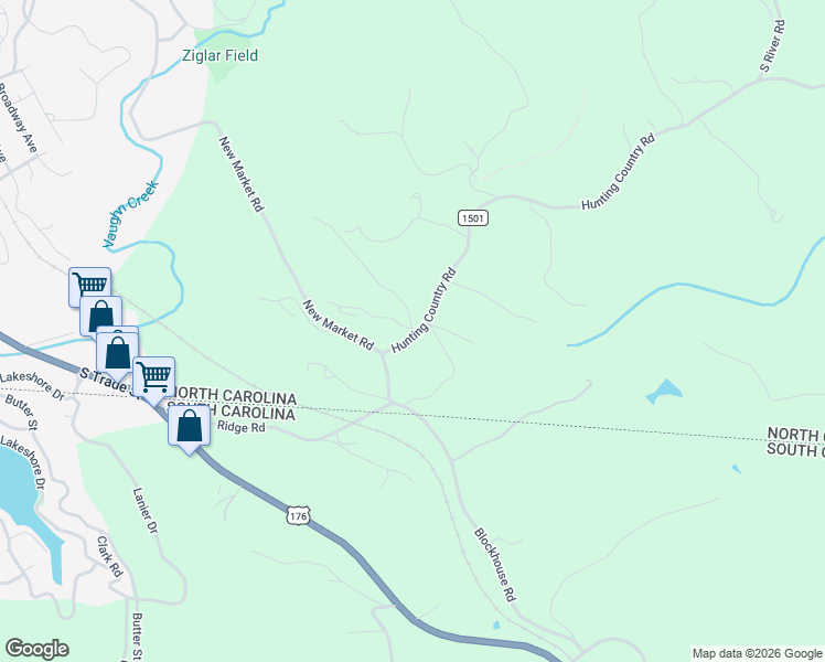 map of restaurants, bars, coffee shops, grocery stores, and more near 11 Thoroughbred Lane in Tryon