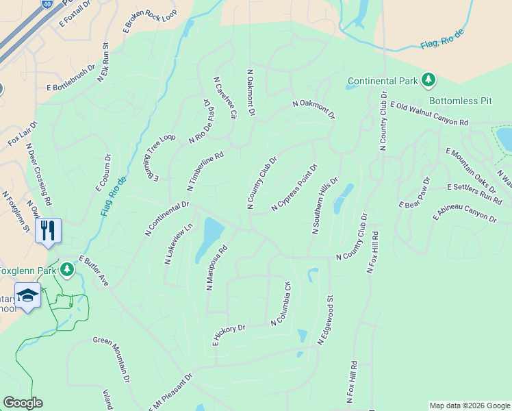 map of restaurants, bars, coffee shops, grocery stores, and more near 5055 North Country Club Drive in Flagstaff