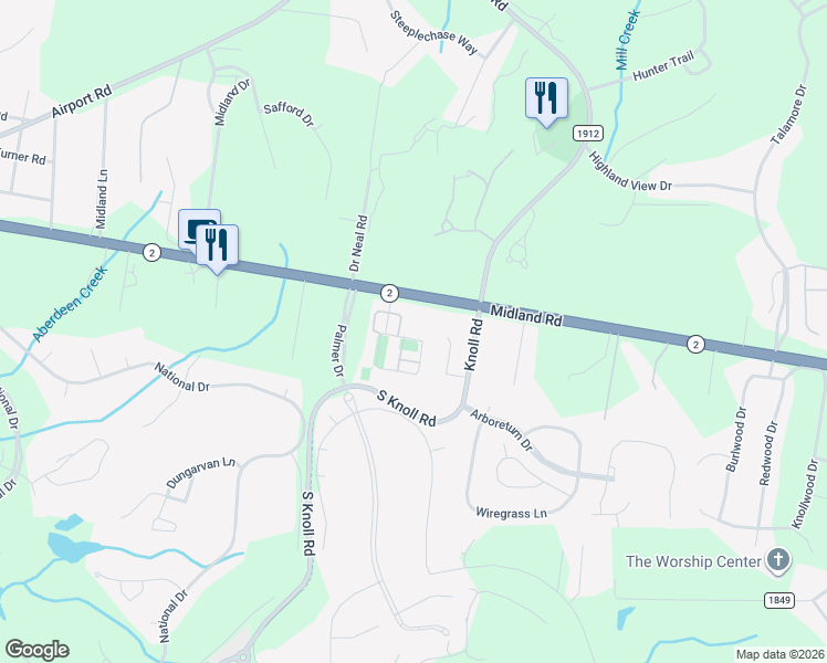 map of restaurants, bars, coffee shops, grocery stores, and more near 95 Station Avenue in Southern Pines