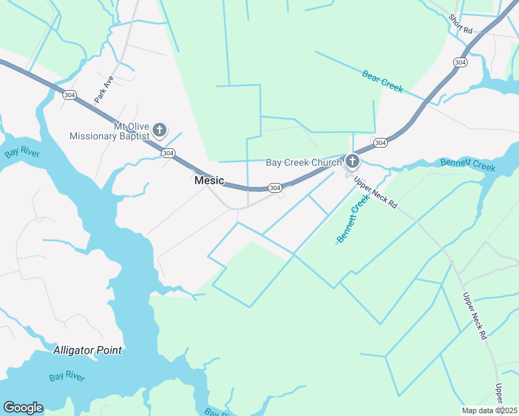 map of restaurants, bars, coffee shops, grocery stores, and more near 304 Half Moon Road in Bayboro