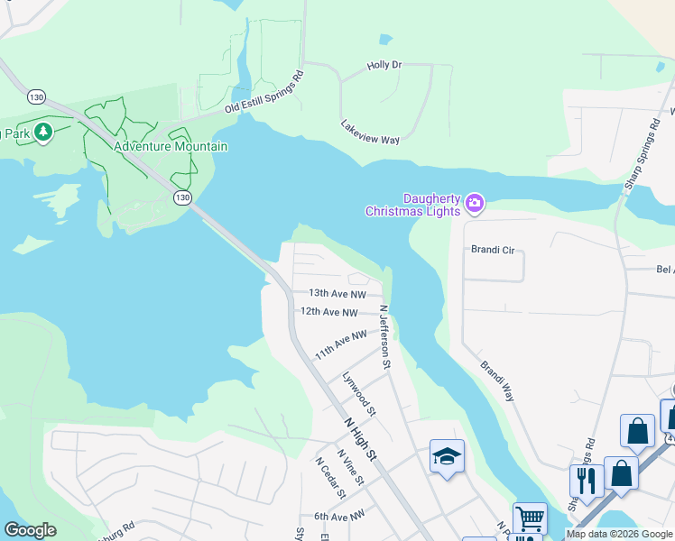 map of restaurants, bars, coffee shops, grocery stores, and more near 146 14th Ave NW in Winchester