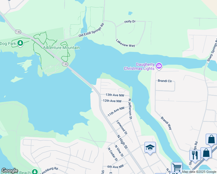 map of restaurants, bars, coffee shops, grocery stores, and more near 158 14th Avenue Northwest in Winchester