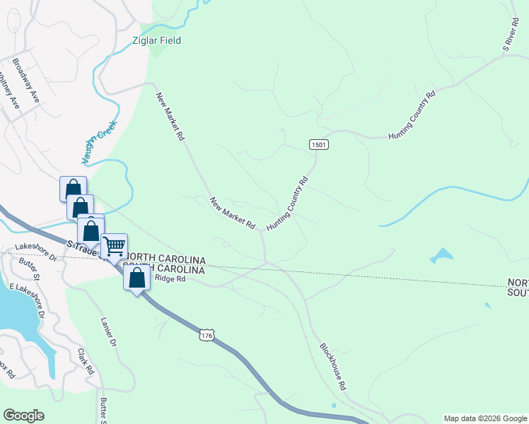 map of restaurants, bars, coffee shops, grocery stores, and more near 11 Thoroughbred Lane in Tryon