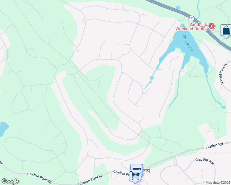 map of restaurants, bars, coffee shops, grocery stores, and more near 46 Pinewild Drive in Pinehurst