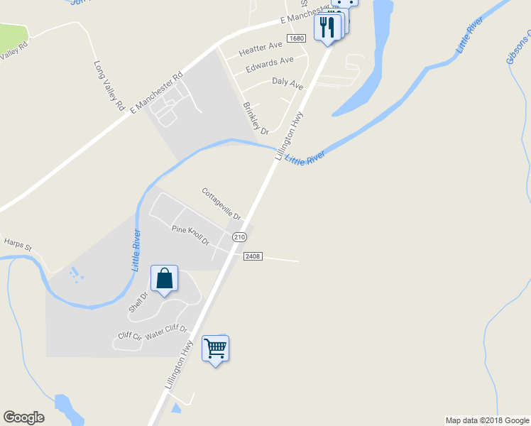 map of restaurants, bars, coffee shops, grocery stores, and more near 1928 Lillington Highway in Spring Lake