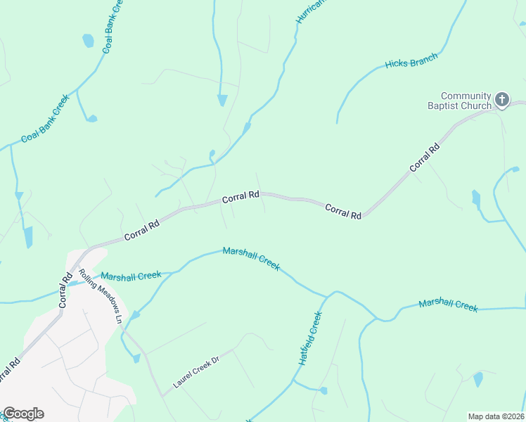 map of restaurants, bars, coffee shops, grocery stores, and more near 2412 Corral Road in Signal Mountain