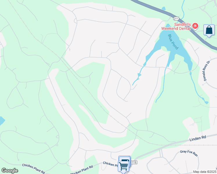 map of restaurants, bars, coffee shops, grocery stores, and more near 46 Pinewild Drive in Pinehurst