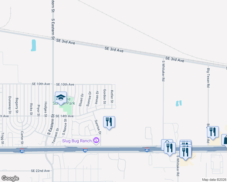 map of restaurants, bars, coffee shops, grocery stores, and more near 1015 Ketler Street in Amarillo