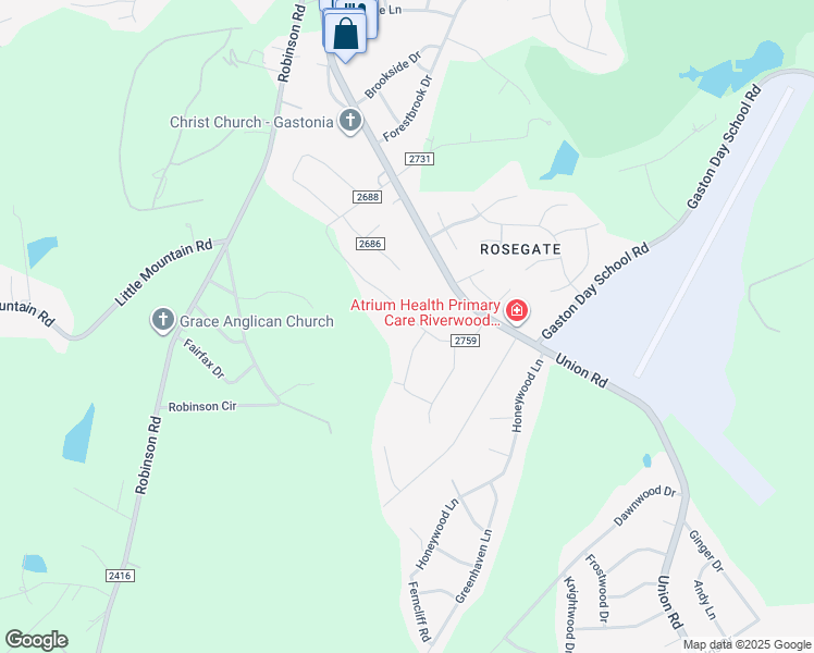 map of restaurants, bars, coffee shops, grocery stores, and more near 809 Briarcliff Road in Gastonia